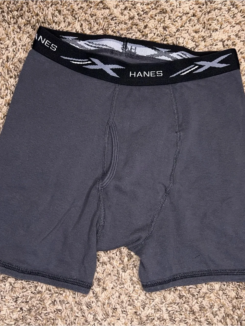 Lot Of 3 Medium Mens Underwear Blue Grey Boxer Brief Hanes George